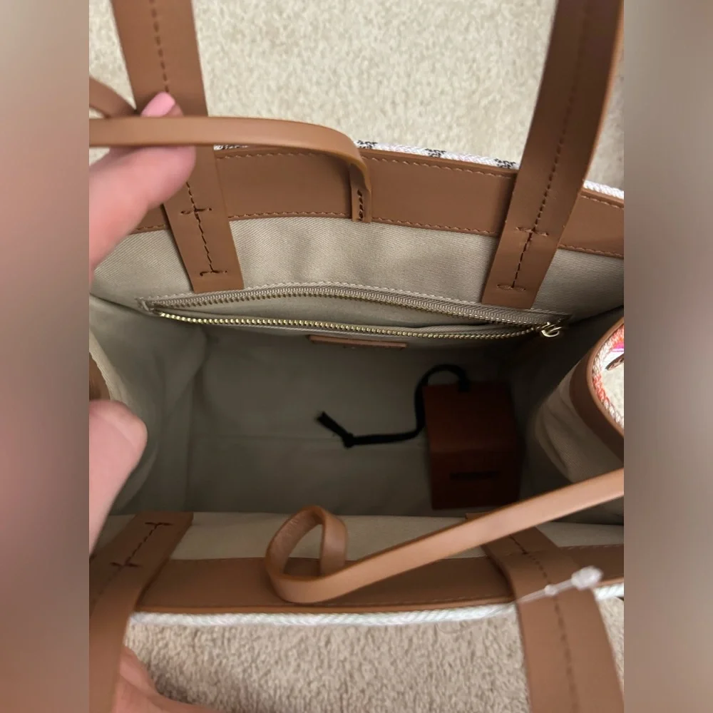 NWT MISSONI Chevron-pattern small cotton-blend tote bag purse - Picture 11 of 14